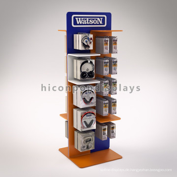 Custom Design Bodenstehender doppelseitiger Holz-Metall-Handy-Kopfhörer-Set Einzelhandelsständer